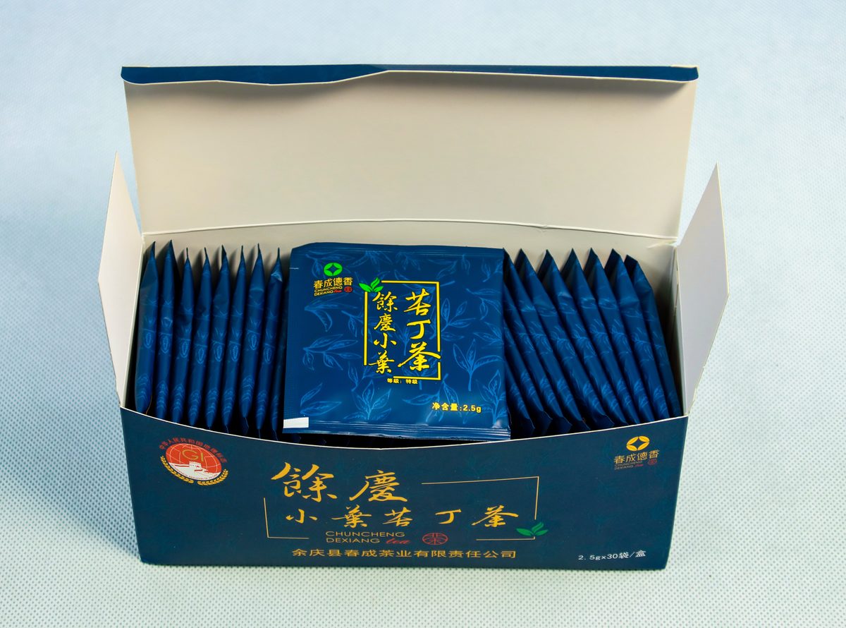 苦丁袋泡茶150克礼盒包装细节